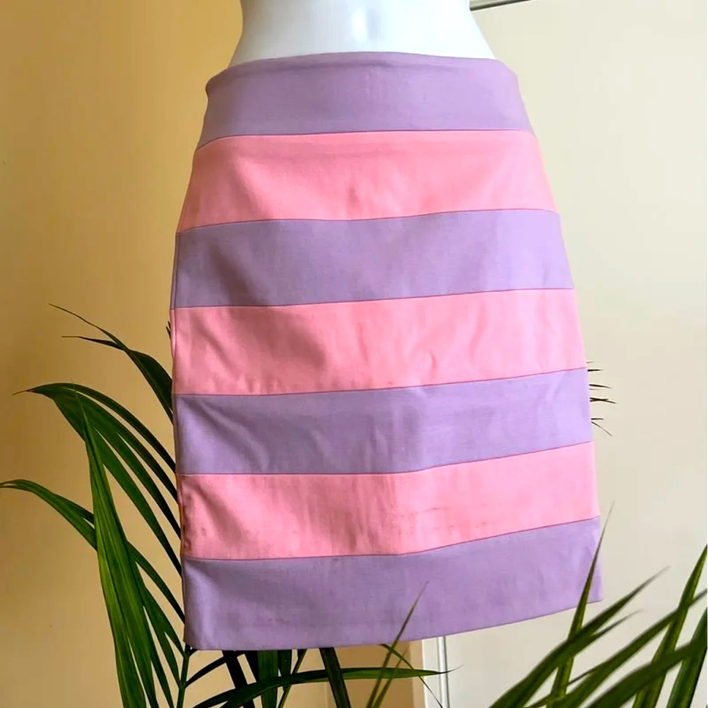 💗 Privee stripe pink lilac skirt size S .